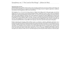 Hobbits : from Symphony No. 1 - The Lord of the Rings